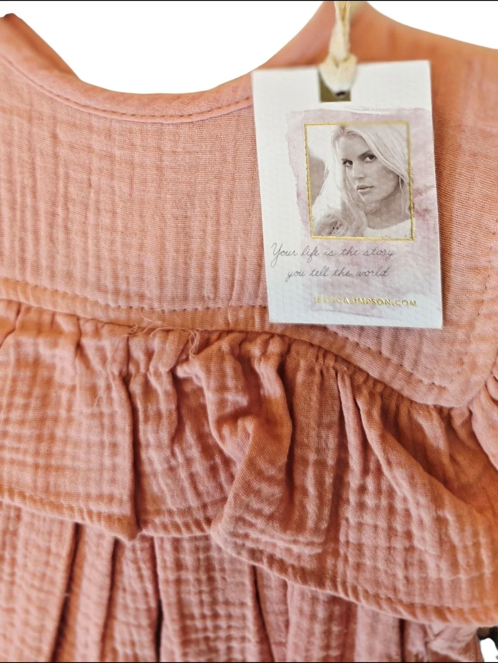 Jessica Simpson Dusty Rose Gauze Ruffle Tunic